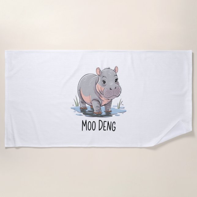 MOO DENG ALONE DESIGN T - SHIRT STRANDTUCH (Vorderseite)