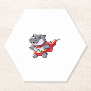 Moo Deng Baby Hippo Superhero Kinder Niedliche Fun Untersetzer