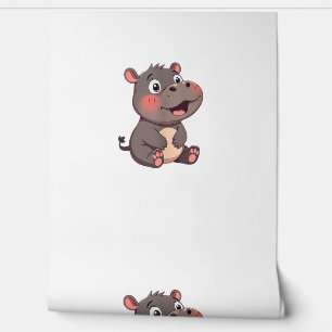 Moo-Deng Baby Pygmy Hippo Niedlich Baby Hippo Mood Tapete