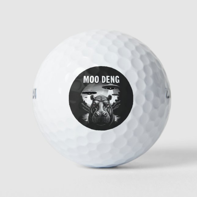 Moo Deng Baby Pygmy Hippo UFO Außerirdischen Golfball (Vorderseite)