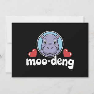 Moo Deng Bouncy Pig in Thai Picture Baby Hippo Einladung