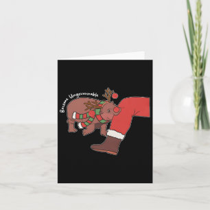 Moo Deng Christmas Animal Lover Trending wird Un Karte