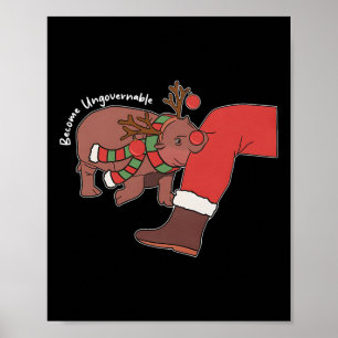 Moo Deng Christmas Animal Lover Trending wird Un Poster