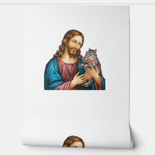 Moo Deng, der Hippo, in Jesu Pflegekunst Kunst mit Tapete