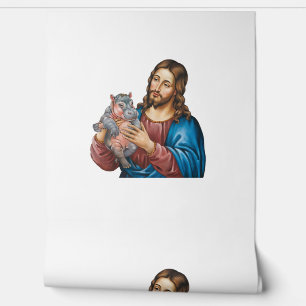 Moo Deng der Pygmäen Hippo, tröstlich von Jesu Lie Tapete