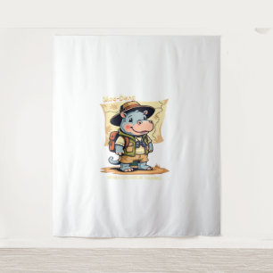 Moo Deng, der thailändische Hippo World Explorer i Wandteppich