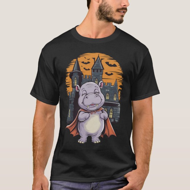 Moo Deng feiert Halloween T-Shirt (Vorderseite)