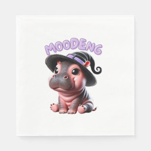 Moo-Deng Hexenhaus Hippo Niedlich Baby Pygmy Anges Serviette