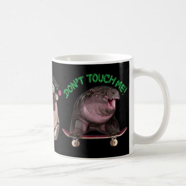 Moo Deng Hippo aus Thailand Kaffeetasse (Rechts)