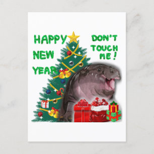 Moo Deng Hippo Christmas Postkarte