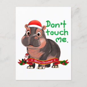 Moo Deng Hippo Christmas Postkarte