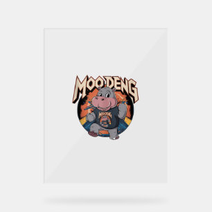 Moo-Deng Hippo der berühmte Baby-Pygmäen-Hippo-Tan Acrylschild