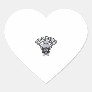 Moo-Deng Hippo der berühmte Baby-Pygmäen-Hippo-Tan Herz-Aufkleber
