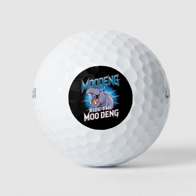 MOO DENG Hippo fährt das MOO DENG Golfball (Vorderseite)