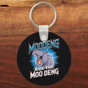 MOO DENG Hippo fährt das MOO DENG Schlüsselanhänger