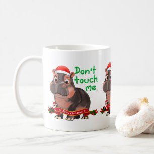 Moo Deng Hippo für frohe Weihnachten Kaffeetasse