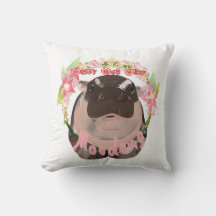 Moo Deng Hippo Pillows