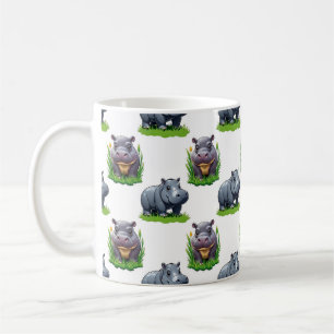 Moo Deng Hippopotamus Tierdesign Kaffeetasse