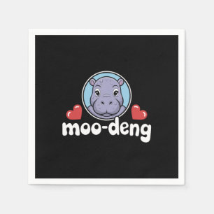 Moo Deng Hüpfer-Schwein im Thai-Bild Baby Nilpferd Serviette