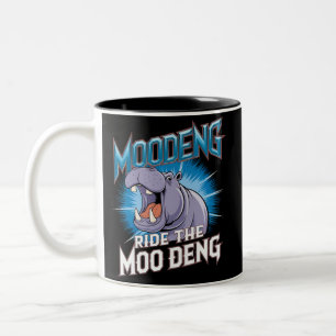 MOO DENG Nilpferd Reiten Sie das MOO DENG Zweifarbige Tasse