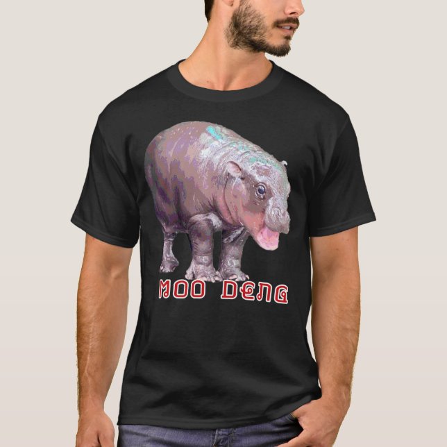 Moo Deng Pygmy Baby HIppo Hippopotamus Zoo Animal  T-Shirt (Vorderseite)