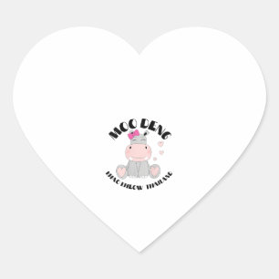 Moo Deng Pygmy in Thailand - The Niedlich Baby Hip Herz-Aufkleber