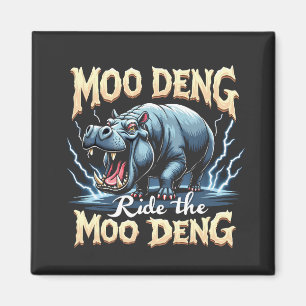 Moo Deng reiten Moo Deng Funny Hippo Magnet