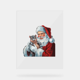 Moo Deng und der Weihnachtsmann Rettete Weihnachte Acrylschild