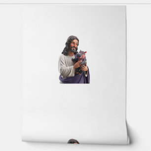 Moo Deng und Jesus eine liebende Szene des Glauben Tapete