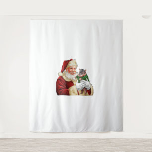 Moo Deng und Santa bringen Magie zum Nordpol L Wandteppich