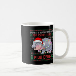 Moo-deng Wollte ich einen Hippopotamus zu Weihnach Kaffeetasse