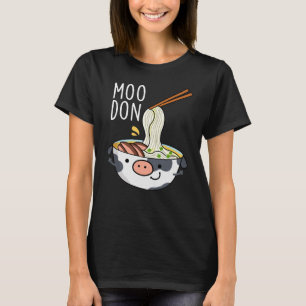 Moo-don Funny Udon Pun Dunkler Hintergrund T-Shirt