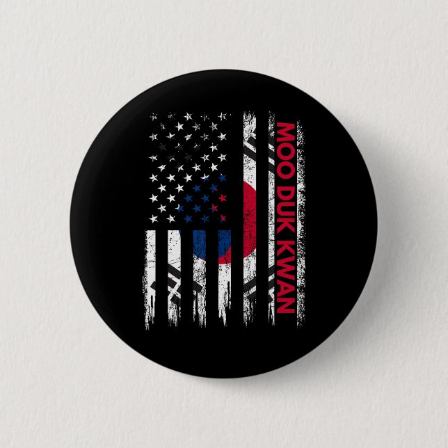 Moo Duk Kwan Karate Martial Arts Training Koreanis Button (Vorderseite)