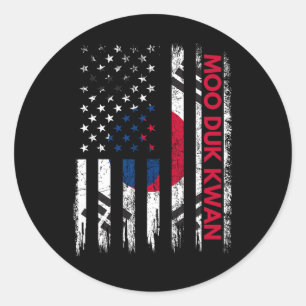 Moo Duk Kwan Karate Martial Arts Training Koreanis Runder Aufkleber