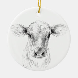MOO eine junge Jersey-Kuh Keramikornament