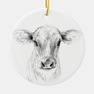 MOO eine junge Jersey-Kuh Keramikornament
