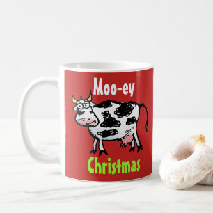 Moo-ey Christmas Funny Cow Tasse