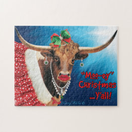 "MOO"-ey Christmas, Longhorn Cow Puzzle