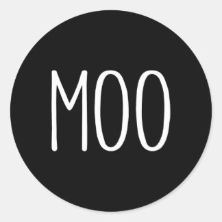 Moo Funny Adult Men Women Cow geht Moo-Kostüm Runder Aufkleber