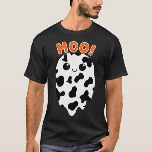 Moo Ghost Funny Cow Print Ghost Niedlich Kuh Muste T-Shirt