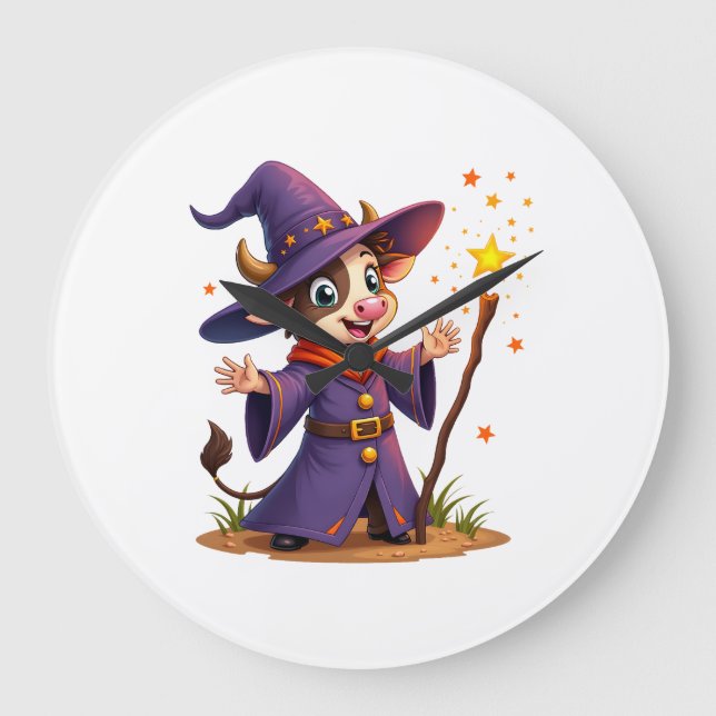 Moo-Gician der Kuh-Zauberer Große Wanduhr (Vorderseite)