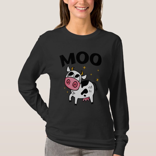 Moo Graphic Agriculture Agriculteur Farmer Tractor T-Shirt (Vorderseite)