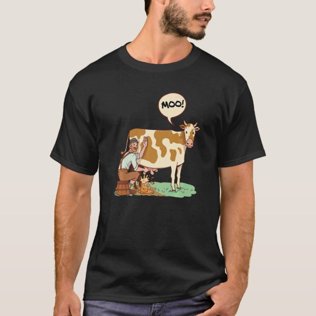 Moo Graphic Agriculture Agriculteur Farmer Tractor T-Shirt (Vorderseite)