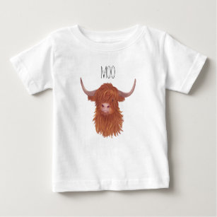 Moo Highland Cow Baby T-shirt