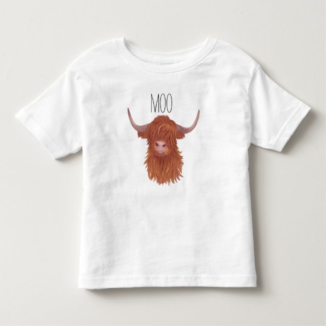 Moo Highland Cow  Kleinkind T-shirt (Vorderseite)