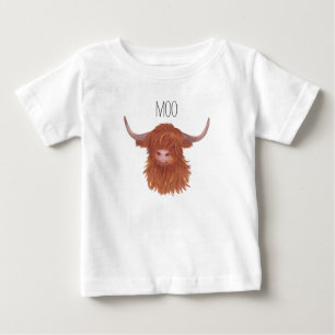 Moo Highland Cow, Schottische Kuh  Baby T-shirt