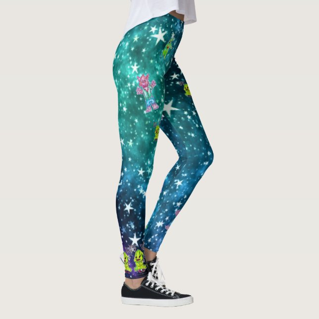 Moo Hoo Ha Ha! Kunst von Micheal Leggings (Rechts)