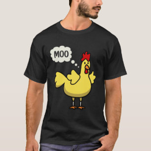 MOO Huhn Gelbe Henne Kuh Hühner Humor T-Shirt
