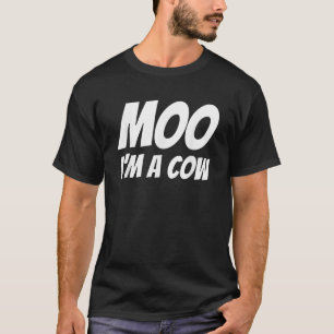Moo I bin ein kuhblütiger Kühe Halloween Kostümtie T-Shirt