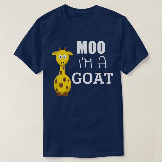 Moo I bin ein ziegenlustiger Cartoon Giraffe Graph T-Shirt (Design vorne)